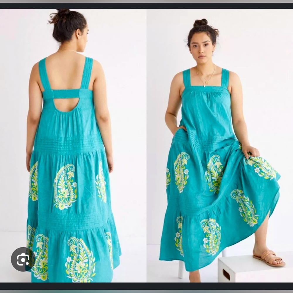 Anthropologie Felicity embroidered maxi dress
